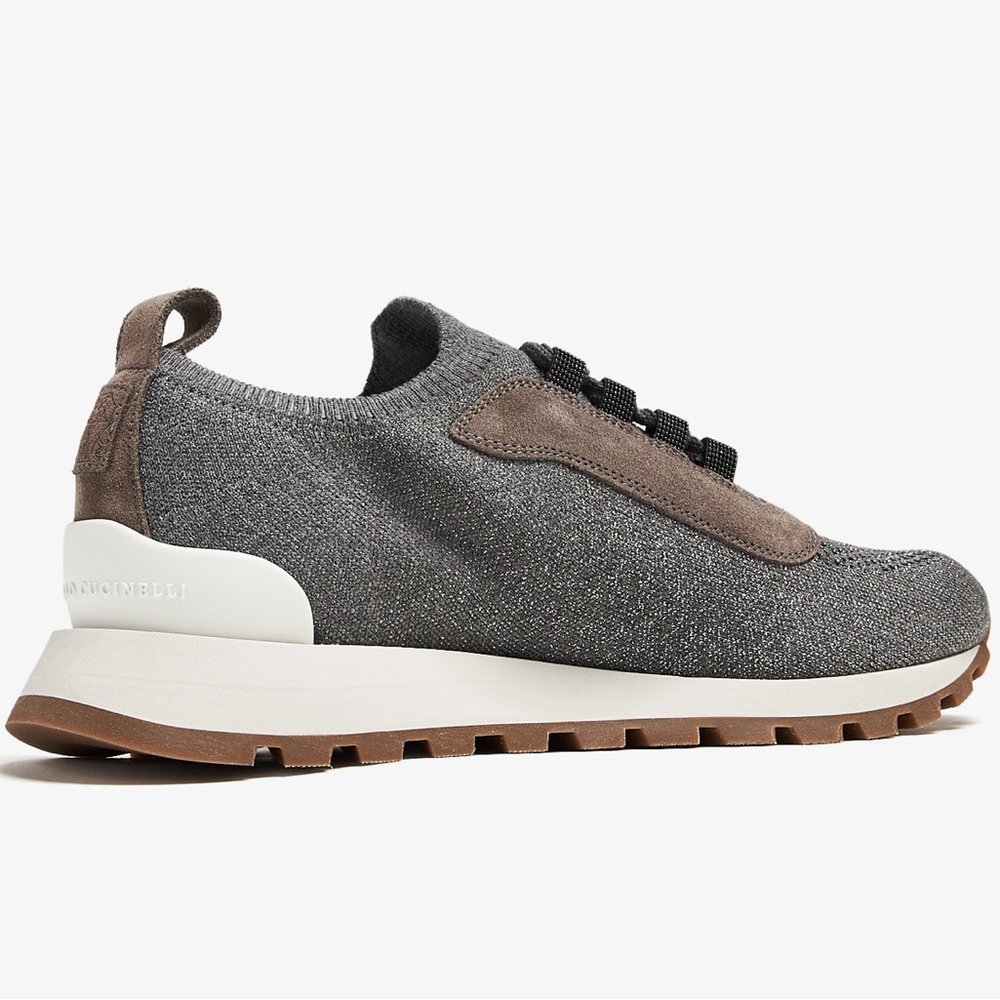 Brand New In Box Brunello Cucinelli Sparkling Knit Sneakers 38.5 - Picture 2 of 16